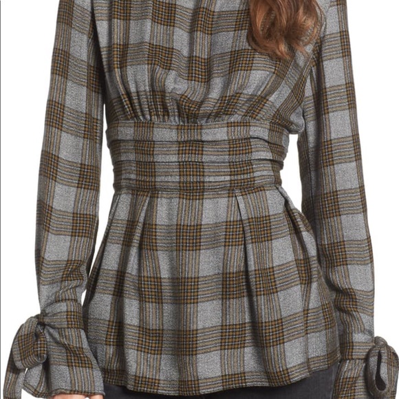 Something Navy For Nordstrom plaid open back - Picture 4 of 10